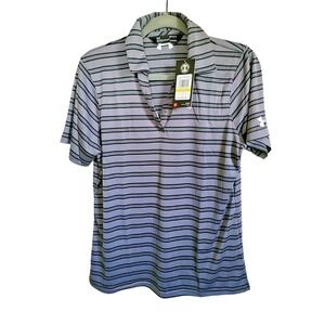 Under Armour Heat‎ Gear Women's Medium Striped Polo M Gray NWT RV $50